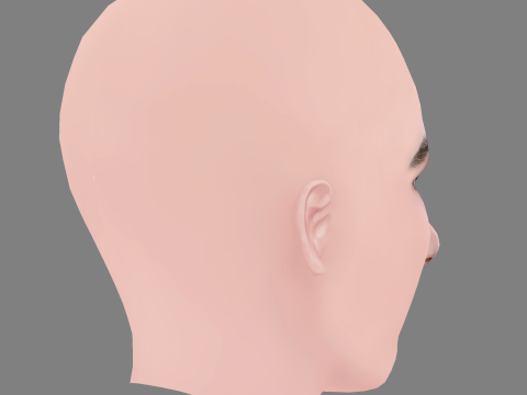 Raffey Cassidy Head - No Hair - Low poly head for game 3D Model