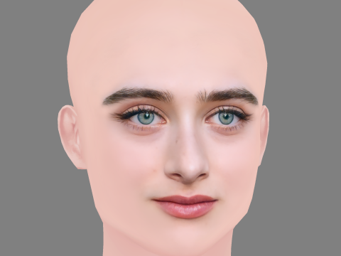Raffey Cassidy Head - No Hair - Low poly head for game 3D Model