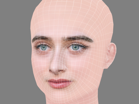 Raffey Cassidy Head - No Hair - Low poly head for game 3D Model