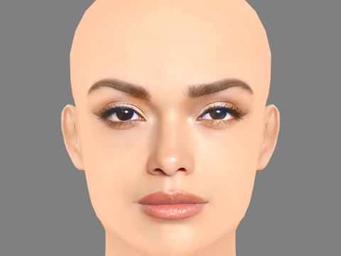 Rachel Zegler Head - No Hair - Low poly head for game 3D Model