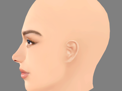 Rachel Zegler Head - No Hair - Low poly head for game 3D Model
