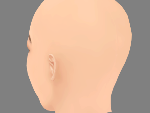 Rachel Zegler Head - No Hair - Low poly head for game 3D Model