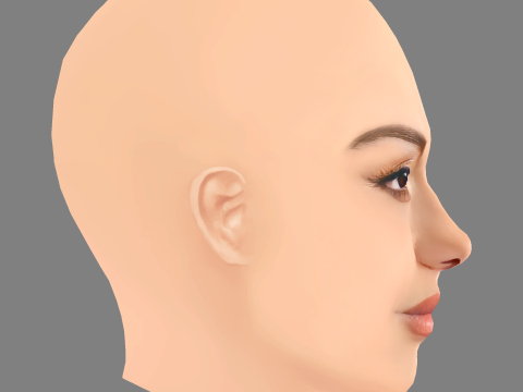 Rachel Zegler Head - No Hair - Low poly head for game 3D Model