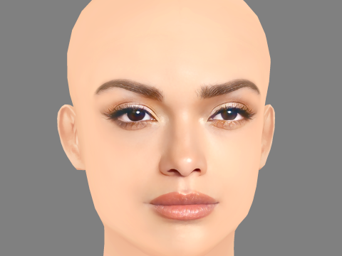 Rachel Zegler Head - No Hair - Low poly head for game 3D Model