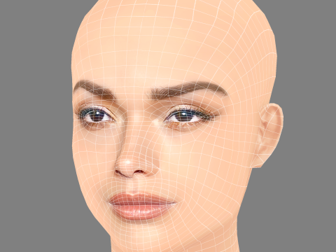 Rachel Zegler Head - No Hair - Low poly head for game 3D Model