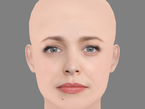 Rachel McAdams Head - No Hair - Low poly head for game Modèle 3D