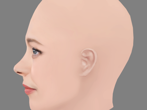 Rachel McAdams Head - No Hair - Low poly head for game Modèle 3D