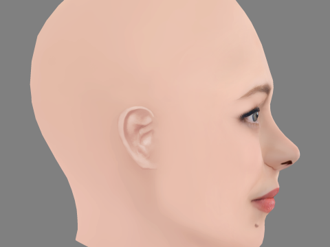 Rachel McAdams Head - No Hair - Low poly head for game Modèle 3D