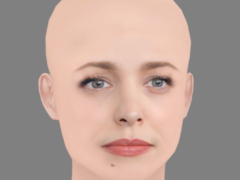 Rachel McAdams Head - No Hair - Low poly head for game Modèle 3D