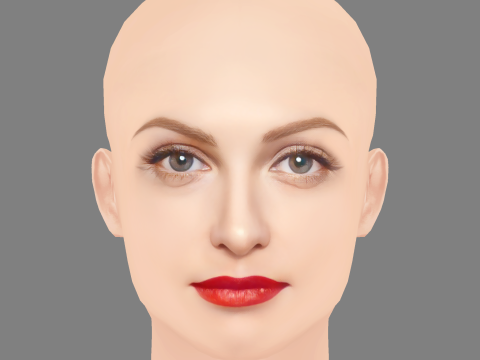 Polina Maximova Head - No Hair - Low poly head for game Modèle 3D