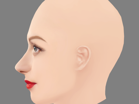 Polina Maximova Head - No Hair - Low poly head for game Modèle 3D