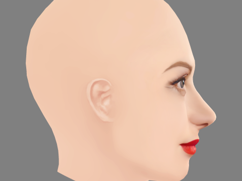 Polina Maximova Head - No Hair - Low poly head for game Modèle 3D
