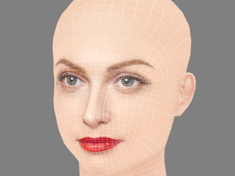 Polina Maximova Head - No Hair - Low poly head for game Modèle 3D