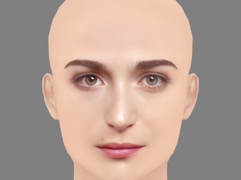 Pilar Fogliati Head - No Hair - Low poly head for game 3D Model