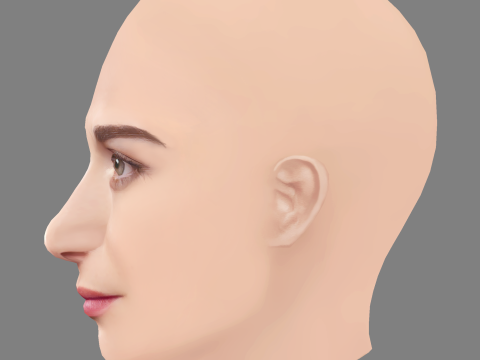 Pilar Fogliati Head - No Hair - Low poly head for game 3D Model