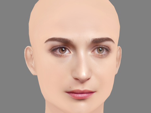 Pilar Fogliati Head - No Hair - Low poly head for game 3D Model