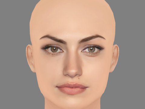 Phoebe Tonkin Head - No Hair - Low poly head for game 3D Model