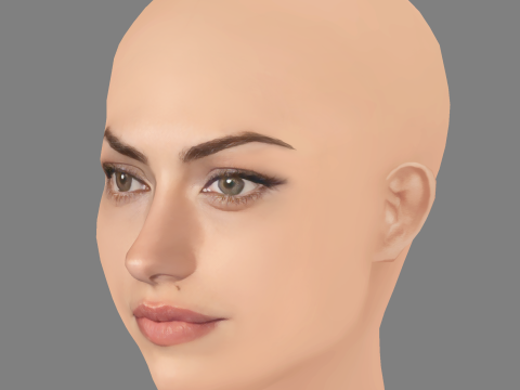 Phoebe Tonkin Head - No Hair - Low poly head for game 3D Model