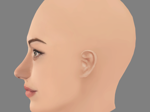 Phoebe Tonkin Head - No Hair - Low poly head for game 3D Model