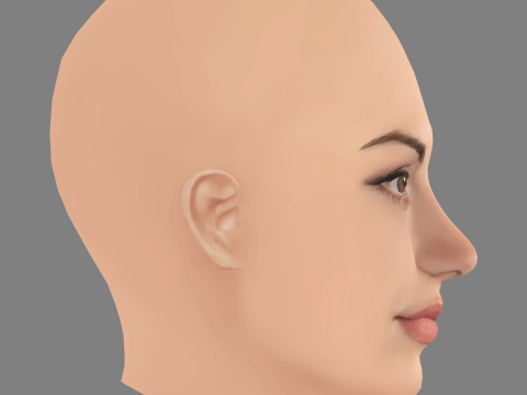 Phoebe Tonkin Head - No Hair - Low poly head for game 3D Model