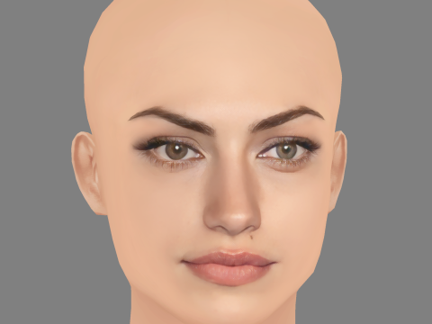 Phoebe Tonkin Head - No Hair - Low poly head for game 3D Model