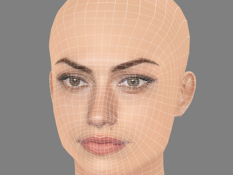 Phoebe Tonkin Head - No Hair - Low poly head for game 3D Model