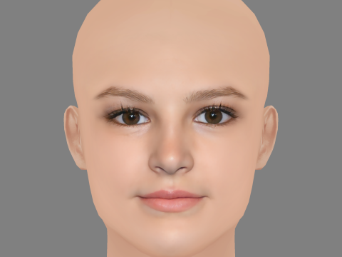 Peyton Kennedy Head - No Hair - Low poly head for game 3D Model