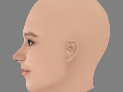 Peyton Kennedy Head - No Hair - Low poly head for game 3D Model