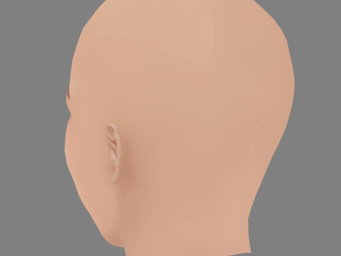 Peyton Kennedy Head - No Hair - Low poly head for game 3D Model