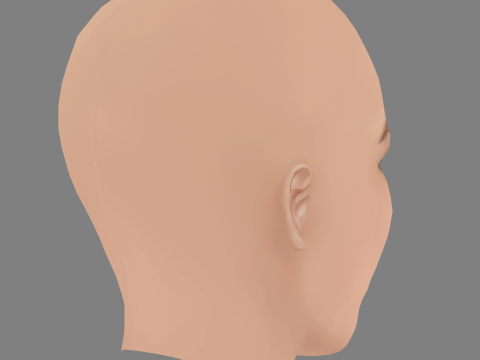 Peyton Kennedy Head - No Hair - Low poly head for game 3D Model