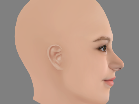 Peyton Kennedy Head - No Hair - Low poly head for game 3D Model