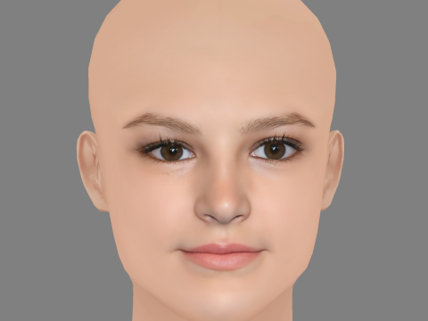 Peyton Kennedy Head - No Hair - Low poly head for game 3D Model