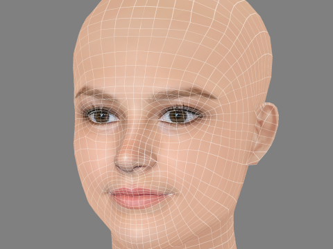 Peyton Kennedy Head - No Hair - Low poly head for game 3D Model