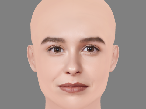 Paula Usero Head - No Hair - Low poly head for game 3D 모델