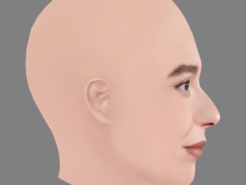 Paula Usero Head - No Hair - Low poly head for game 3D 모델