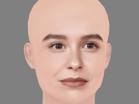 Paula Usero Head - No Hair - Low poly head for game 3D 모델