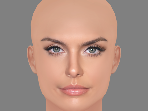 Paloma Bernardi Head - No Hair - Low poly head for game 3D-Modell