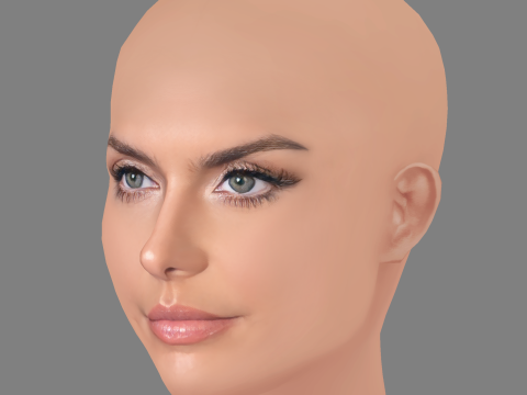 Paloma Bernardi Head - No Hair - Low poly head for game 3D-Modell