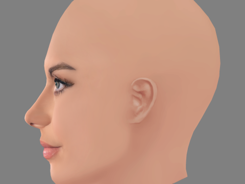 Paloma Bernardi Head - No Hair - Low poly head for game 3D-Modell