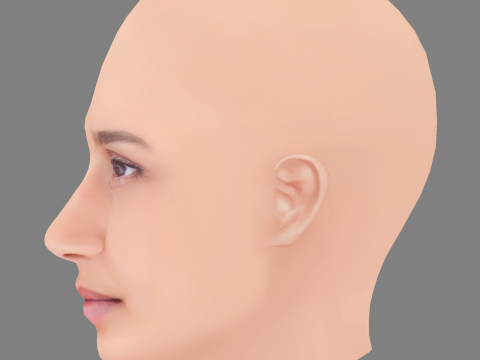 Oulaya Amamra Head - No Hair - Low poly head for game 3D Model