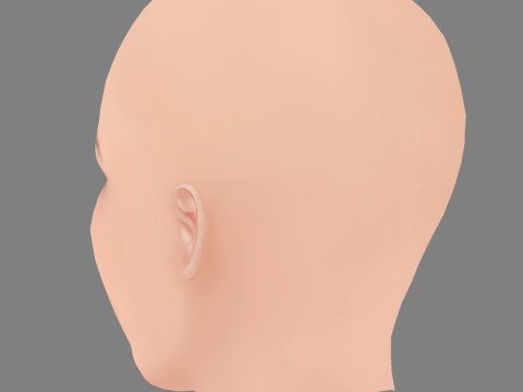 Oulaya Amamra Head - No Hair - Low poly head for game 3D Model