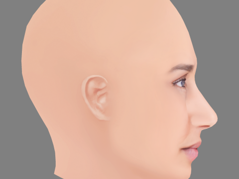 Oulaya Amamra Head - No Hair - Low poly head for game 3D Model