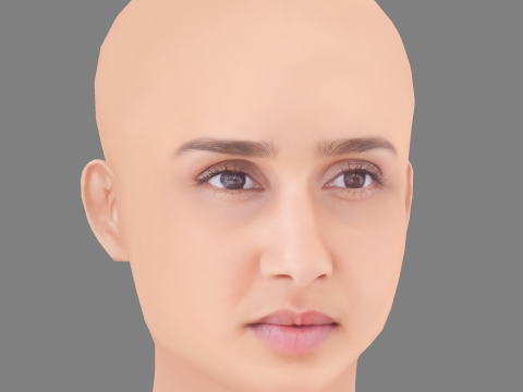 Oulaya Amamra Head - No Hair - Low poly head for game 3D Model