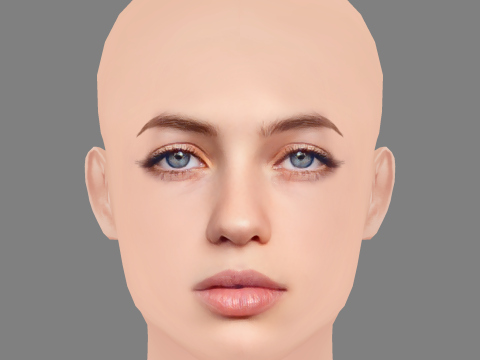 Olivia Scott Welch Head - No Hair - Low poly head for game 3D Modell