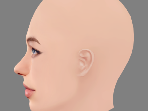Olivia Scott Welch Head - No Hair - Low poly head for game 3D Modell