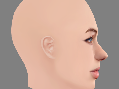Olivia Scott Welch Head - No Hair - Low poly head for game 3D Modell