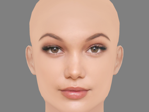 Olivia Holt Head - No Hair - Low poly head for game Modelo 3D