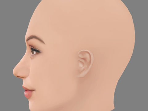 Olivia Holt Head - No Hair - Low poly head for game Modelo 3D