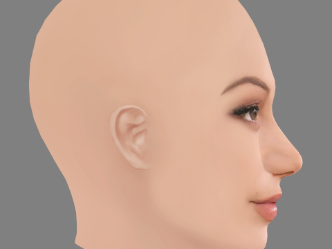 Olivia Holt Head - No Hair - Low poly head for game Modelo 3D
