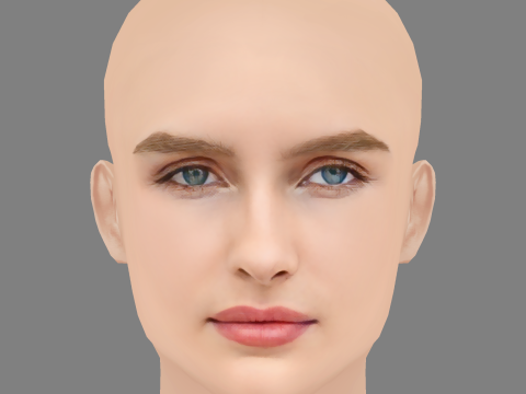 Olivia DeJonge Head - No Hair - Low poly head for game 3D Model